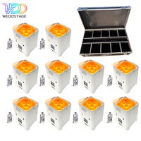 WEDOSTAGE 6X18W 6IN1 RGBWA+UV Projecteur LED sans fil sur batterie, contrôle APP/IR/WIFI/DMX, en alliage d'aluminium, angle 15/25/40°
