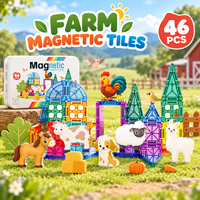 Ensemble de tuiles magnétiques de voyage 3,75 cm, mini boîte en métal, blocs de construction portables, jouet éducatif STEM pour l'école, les tout-petits, les enfants, les garçons et les filles