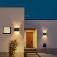 Applique murale à Led éclairage lumineux décoration applique murale extérieure étanche haut et bas aluminium 80 COB sable noir