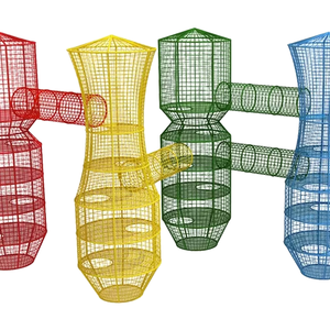 Aire de jeux intérieure pas chère pour enfants, aire de jeux en <span class=keywords><strong>crochet</strong></span> arc-en-ciel avec corde en nylon et structure en acier pour enfants - Product Image 1