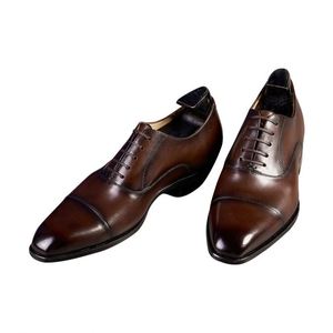 Zapatos Oxford de Cuero Genuino para Hombre - Zapatos Formales de Negocios con Triple Suela, Negros, que Aumentan la Estatura - Product Image 5