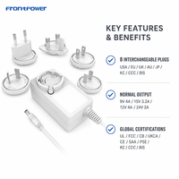 Chargeur interchangeable 48W 12V4A/15V3.2A/24V2A/30V1.6A Adaptateur secteur US/EU/UK/AU/JP/KR/CCC pour les appareils électroniques LoT A&V