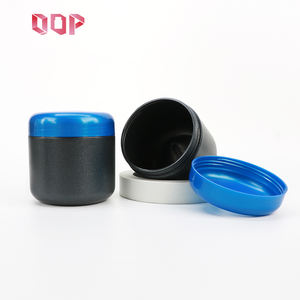 Pot en plastique HDPE noir personnalisé de 18 oz, 26 oz, 30 oz avec bouchon à vis bleu pour poudre de protéines, gommage corporel, poudre de lait, service OEM - Product Image 2