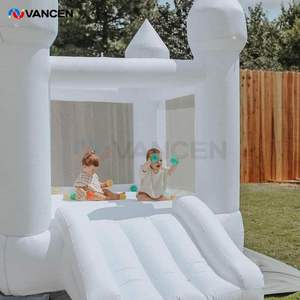 Terrain de jeu intérieur Soft Play Mini 6ft White 8x8ft <span class=keywords><strong>Jumpy</strong></span> Wedding Bouncy Castle Gonflable Moonwalk Toddler Bounce House - Product Image 1