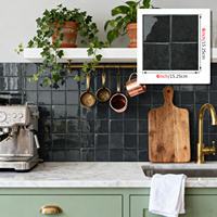Carreaux adhésifs 3D en gel noir anthracite 1,2 mm résistants à la chaleur, auto-adhésifs, imperméables pour crédence de cuisine domestique