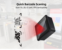 Lector de Códigos QR Integrado LONVILL con Carcasa de ABS y Cristal Templado Resistente a Arañazos, Lector de Tarjetas IC, Tarjetas CPU, Códigos 1D y 2D