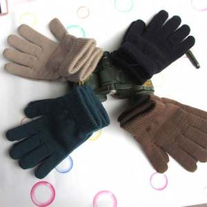1 par de guantes de invierno cálidos de punto con dedos completos para hombre y mujer, elásticos, a rayas, de acrílico/algodón, gruesos, para esquí, ciclismo, conducción diaria - Product Image 3