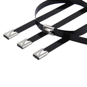 Attaches-câbles multifonctionnels en acier inoxydable noir avec revêtement métallique pour fixation sécurisée - Product Image 1