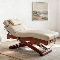 Lit de massage électrique en bois massif haut de gamme pour usage commercial, avec chauffage à température constante, pour salon de beauté et SPA
