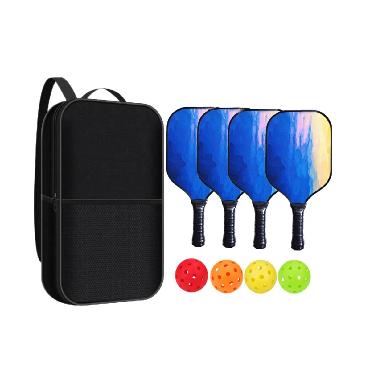 Fabricante personalizado de buena calidad de fibra de carbono pickleball padel set de raqueta deportiva