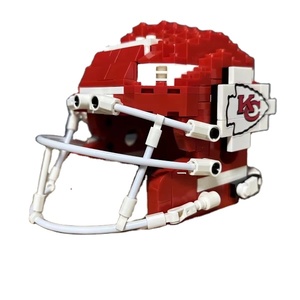 Jizai nuovo Design Custom blocchi Rugby casco rosso mattoncini Kansas capi città 3d calcio casco costruzione blocchi - Product Image 1