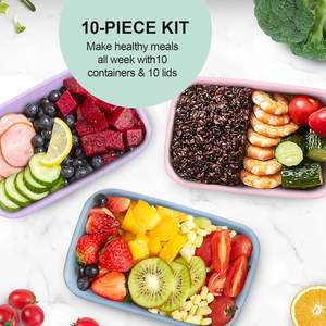 Lonchera de Fábrica con 1 Compartimento, Apta para <span class=keywords><strong>Microondas</strong></span> y Lavavajillas, Libre de BPA, Reutilizable y Apilable, Recipientes para Preparación de Comidas - Product Image 3