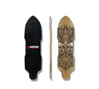 Planche de longboard électrique antidérapante en bambou et fibre de verre, largeur personnalisée, vente en gros