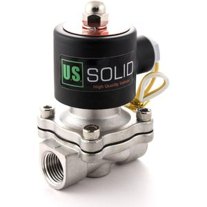 États-Unis Vanne solénoïde électrique en acier inoxydable massif 110 V CA normalement fermée 1/2 pouce pour eau et air - Product Image 1