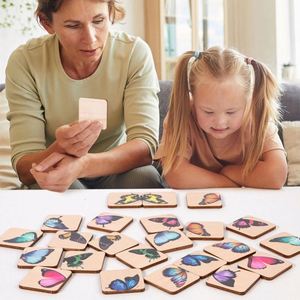 Jouet de puzzle en bois Montessori pour tout-petits, apprentissage réaliste du papillon, pour garçon et fille - Product Image 2
