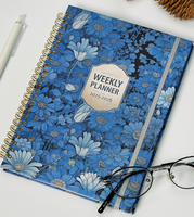 A5 Spiral Weekly Planner 52 Semaines Anglais Carnet Poche Intérieure Papier Épais pour Bureau École Journaling Mise en Page Hebdomadaire/Mensuelle