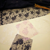 Nouveau tissu de dentelle de nylon léger doux pour la peau rose femmes sous-vêtements bas tissu de dentelle