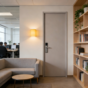 <span class=keywords><strong>Porte</strong></span> intérieure à panneau plat composite, peinture écologique à base d'eau, laquée, minimaliste, insonorisante pour villa, chambre, salle de bain, hôtel - Product Image 4