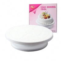 Plateau tournant à gâteau rond en plastique blanc de 11 pouces, support à gâteau de mariage, kit de décoration de gâteau pour biscuits, cupcakes