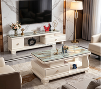 Ensemble table basse design et meuble TV, combinaison table basse et meuble TV minimaliste, table basse moderne pour salon