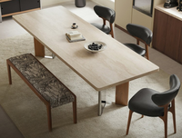 Ensemble de salle à manger moderne du milieu du siècle, table à manger en dalle de pierre écologique avec chaises, meubles couleur noyer pour petite salle à manger