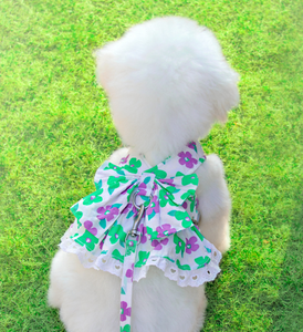 Cute Bow Tie Dog Cat Harness <b>Leash</b> Set, Summer Breathable Mesh <b>Pet</b> Vest Harness, Adjustable Soft Chest Strap for Walking - Product Image 4