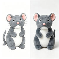 Fabricant de jouets en peluche personnalisés : Souris de simulation, souris grise douce, jouet en peluche avec logo personnalisé, animal en peluche sur mesure