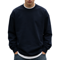 Sudadera Oversize Personalizada de Algodón French Terry de 400 g/m² de Bajo Costo para Hombre, Lisa, con Hombros Caídos y Cuello Redondo