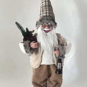 Santa Claus de Pie de 24 Pulgadas en Blanco/Caqui - Product Image 1