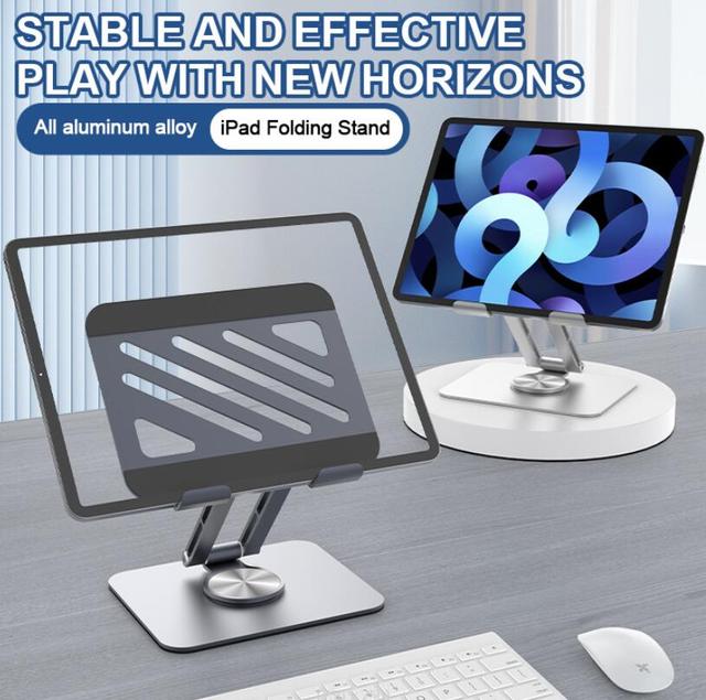 360° Rotation Tablet Stand A226 Ultra Stability Base Fully Folded Easy to Store and Carry Adjustable iPad Stand for 4-13" Tablet