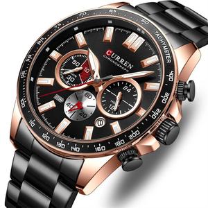 Reloj Deportivo de Cuarzo CURREN 8418 Personalizado para Hombre, Grande de 48 mm, con Manecillas Luminosas, Bloques de Color, Multifuncional, de Aleación para Negocios - Product Image 3