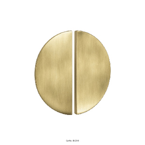 Tirador Ovalado de Latón Satinado de Lujo, Diseño Minimalista Liso, Herraje de Dos Piezas para Muebles, Fabricante - Product Image 3