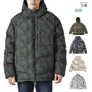 Winter Coat Hooded Big And Tall Custom Mid Weight Puffer Jacket Down Jacket For Men