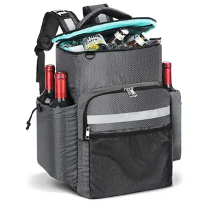 Wilson Cooler Backpack Black Insulated Backpack Cooler Bag 28L Lunch Picnic Backpack With Custom Logo Printed Beer Cooler Bag