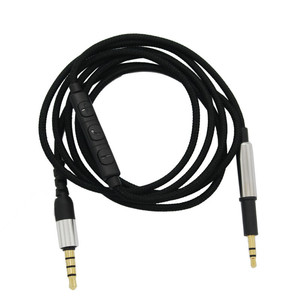 Cable de audio de 3,5 mm a 2,5 mm con micrófono de 120 cm trenzado negro para dispositivos digitales - Product Image 5