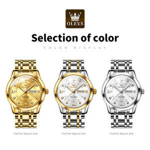 OLEVS 5513 Orologio da <span class=keywords><strong>Uomo</strong></span> con Cinturino in Acciaio Inossidabile, Doppio Calendario, Alta Qualità, Movimento al Quarzo, Impermeabile, Luminoso - Product Image 4