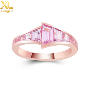 Anillo de Oro Rosa Sólido de 18K y 14K con Gema Cultivada en Laboratorio de Color Rosa, Anillo Hecho a Mano, Joyería de Moda para Hombre, Regalo de Navidad, Anillo Grueso - Product Image 2