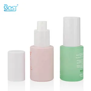 Luxe Unieke Kleurcoating 30Ml Matte Roze Glazen Cosmetische Fles Met Pomp