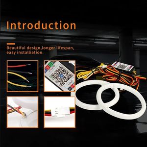 2PCS 12V 24V DC LED Halo Ring Angel Eyes Cotton Turn Signal APP pour RGB DRL Halo Ring Phare <span class=keywords><strong>de</strong></span> Voiture Scooter Moto Universel - Product Image 6
