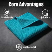 Serviette en microfibre professionnelle à tissage gaufré, séchage rapide, écologique, super résistante, sans peluches, pour le lavage et le detailing des vitres de voiture