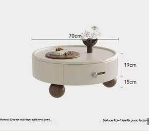 <span class=keywords><strong>Table</strong></span> basse ronde élégante avec tiroir, meubles de salon, bois de qualité E0 et laque piano, <span class=keywords><strong>table</strong></span> basse idéale pour les salons - Product Image 6