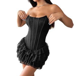 Top Corsetto Estivo da Donna in Pizzo Unico e Bellissimo, Gonna a Vita Alta Stile Coreano, Moda Elegante per il Lavoro - Product Image 5