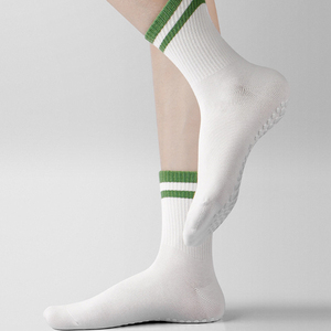 Chất Lượng Cao Tùy Chỉnh Pilates Vớ Yoga Chống-Trượt Spandex Với Thiết Kế Thư Mô Hình Crew Logo Trên Cuff Dưới Cho Mùa Xuân Mùa - Product Image 6