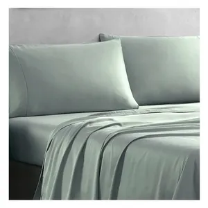 100% Baumwolle Bettwäsche-Set Klasse A gewebte Technik 300TC einfarbiges gefärbtes Plattiertesign seidig glänzend
