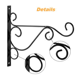 10 Inch Tường Treo Nhà Máy Móc Ngoài Trời Rèn Sắt Treo Khung Mạnh Mẽ Sắt Tường Gắn Hoa Giỏ Móc - Product Image 3