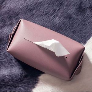Étui rectangulaire en cuir PU imperméable et durable, style concis, pour mouchoirs domestiques, cadeau promotionnel - Product Image 5