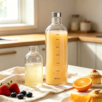 Transparante drankenfles, fruitsap, melkfles, lege verpakking, 300/500/700/1000ml ronde mineraalwaterfles van glas met glazen stop.