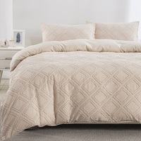 Ensemble de literie 3 pièces moderne en microfibre 100 % polyester, motif découpe papier, comprenant housse de couette et taies d'oreiller durables, pour toutes les saisons
