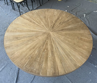 Meubles de salle à manger, piédestal conique, table à manger ronde en bois massif minimaliste 8 places, Esstisch, meubles de restaurant, meubles de maison en métal