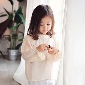 Camiseta lisa con mangas abullonadas para niñas, en blanco, para pedido de comprador en Mumbai, de proveedor chino - Product Image 3